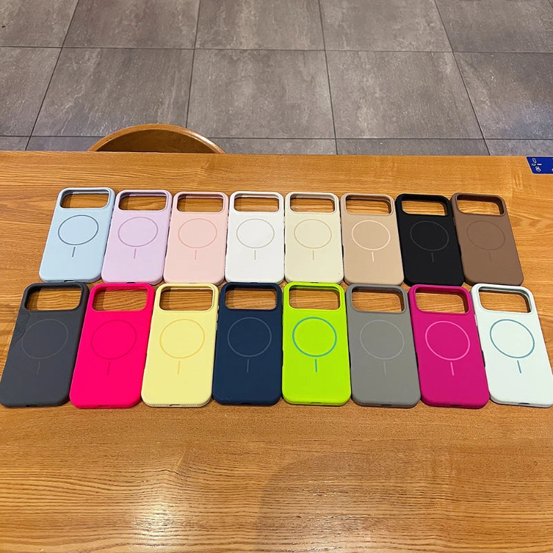 Official Solid Color Liquid Silicone Magsafe Phone Case for IPhone 17 Pro Max 17 Pro 17 Air Magnetic Wireless Charge Cover