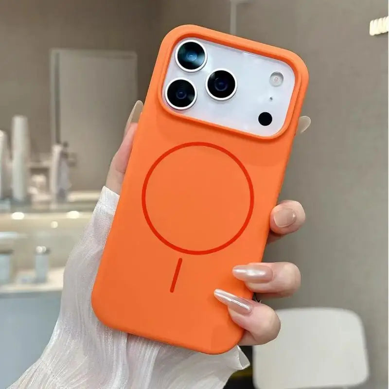 Official Solid Color Liquid Silicone Magsafe Phone Case for IPhone 17 Pro Max 17 Pro 17 Air Magnetic Wireless Charge Cover